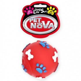 Винилова играчка Pet Nova - топка със звук, 6см